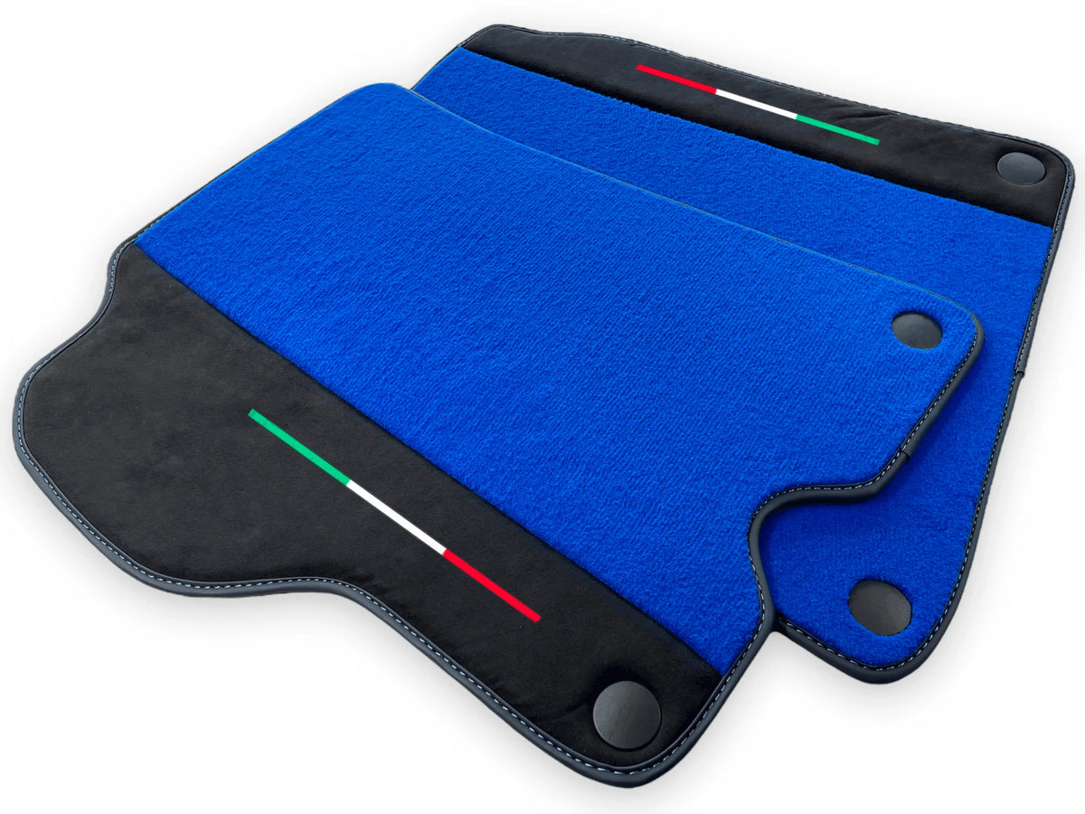 Blue Floor Mats For Ferrari California 2008-2014 With Alcantara - AutoWin