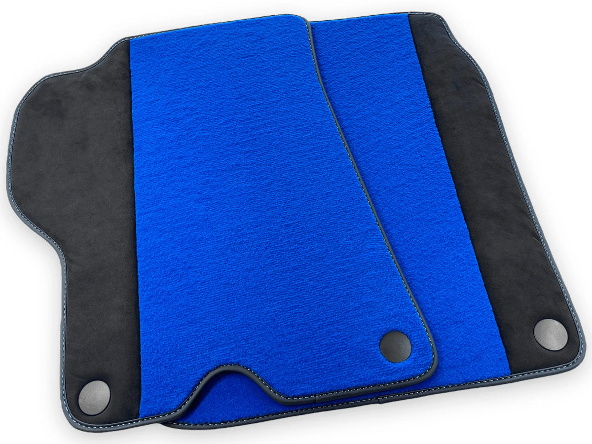 Blue Floor Mats For Ferrari California 2008-2014 With Alcantara - AutoWin