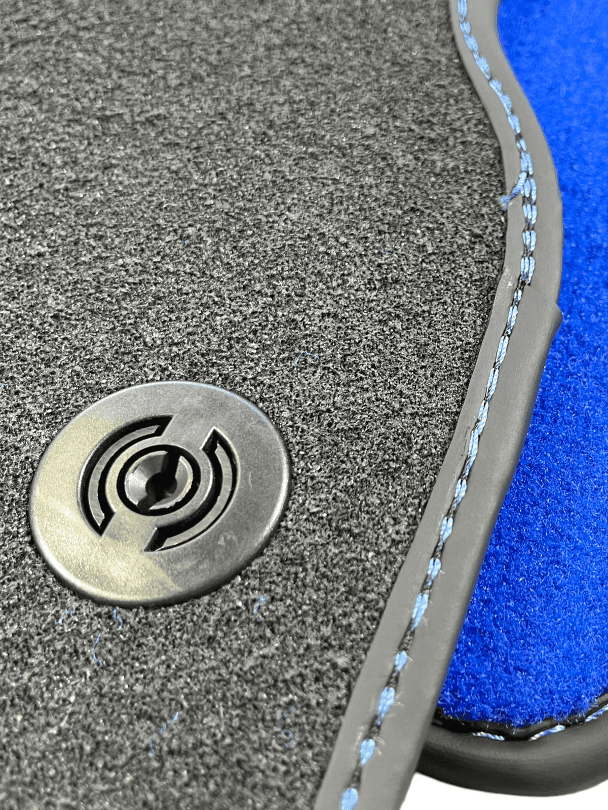 Blue Floor Mats For Ferrari F12 Berlinetta (2012-2022) With Carbon Fiber Leather