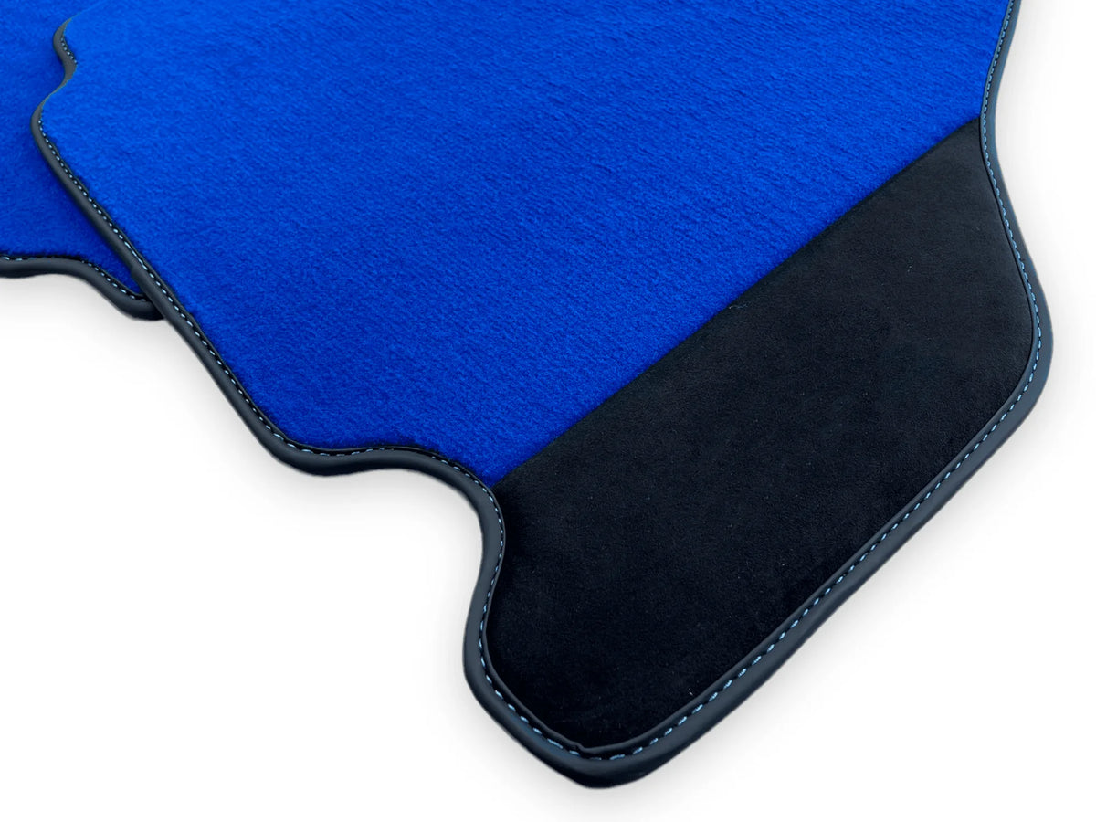 Blue Floor Mats For Ferrari F430 2004-2009 With Alcantara Leather - AutoWin