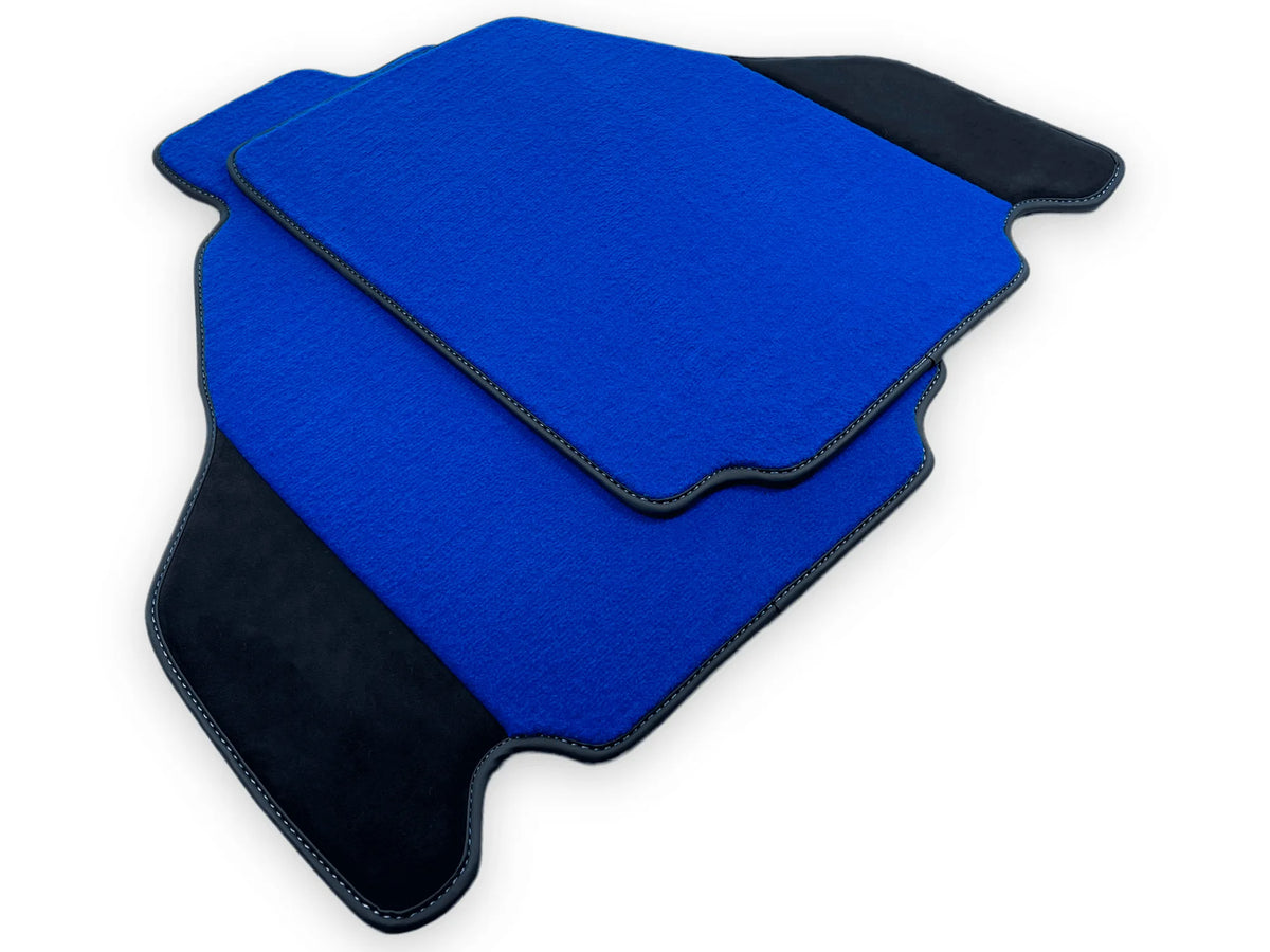 Blue Floor Mats For Ferrari F430 2004-2009 With Alcantara Leather - AutoWin