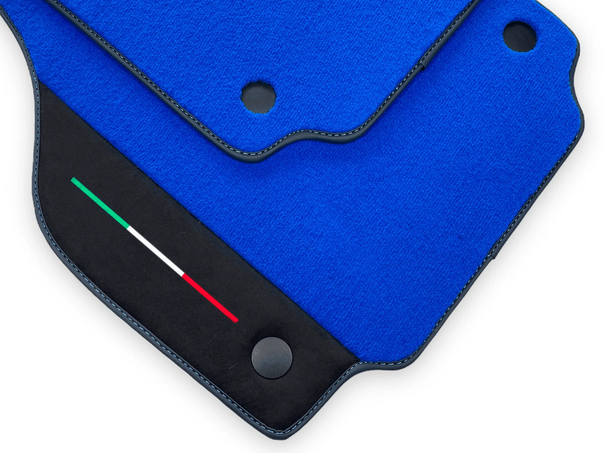 Blue Floor Mats For Ferrari F8 Spider 2019-2022 With Alcantara - AutoWin