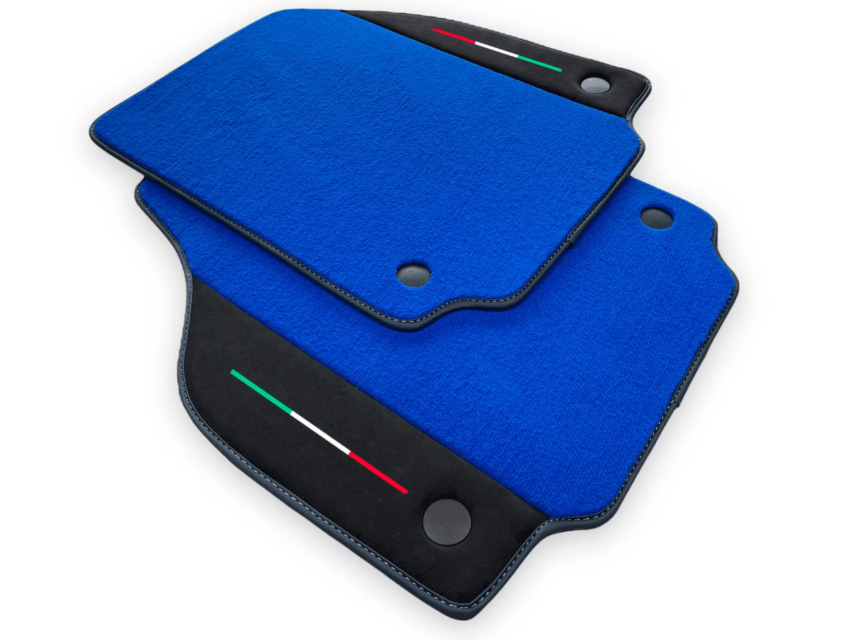 Blue Floor Mats For Ferrari F8 Spider 2019-2022 With Alcantara - AutoWin