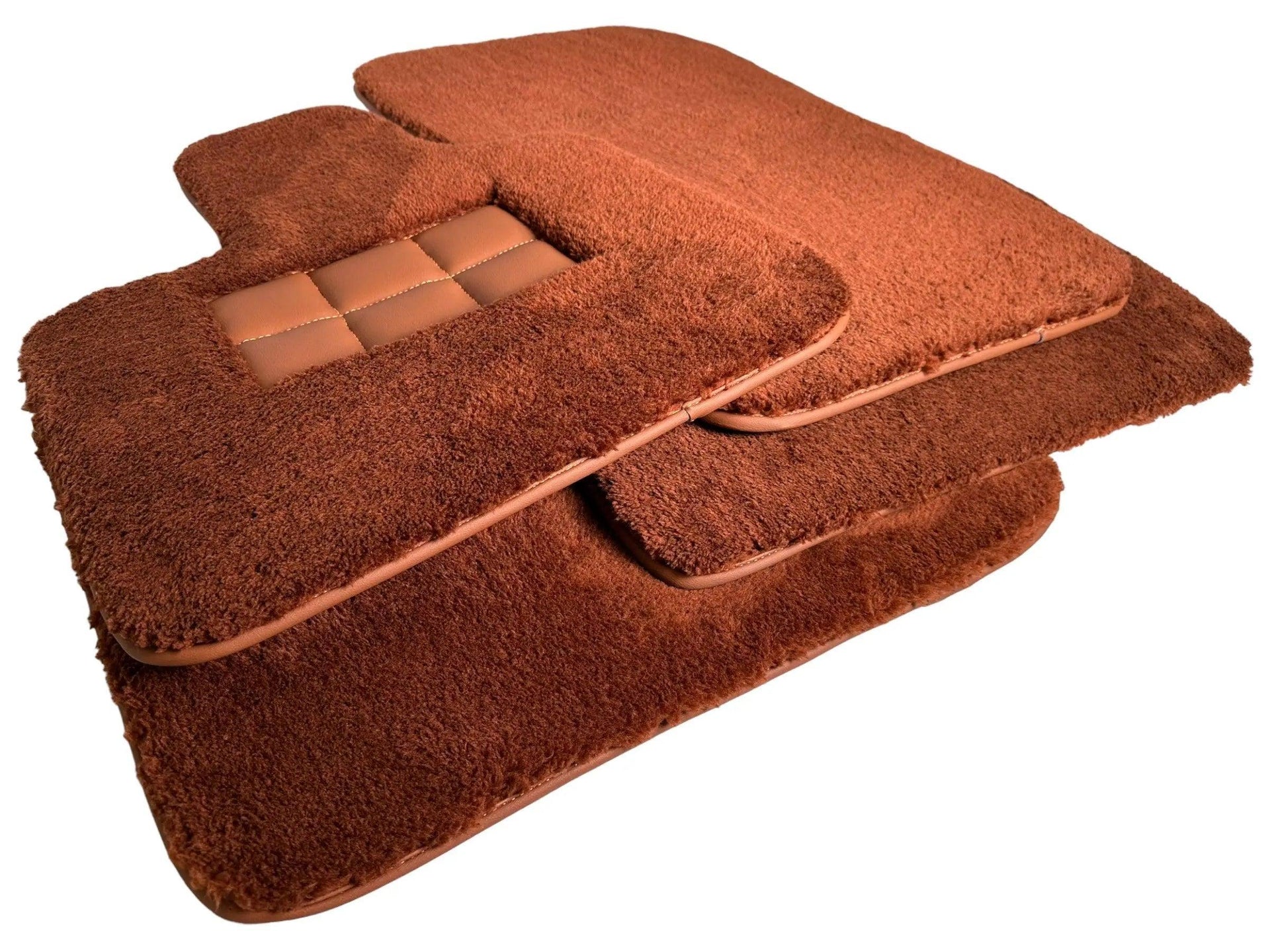 Brown Sheepskin Floor Mats For Bentley Bentayga (2015-2023) Er56 Design Brand - AutoWin