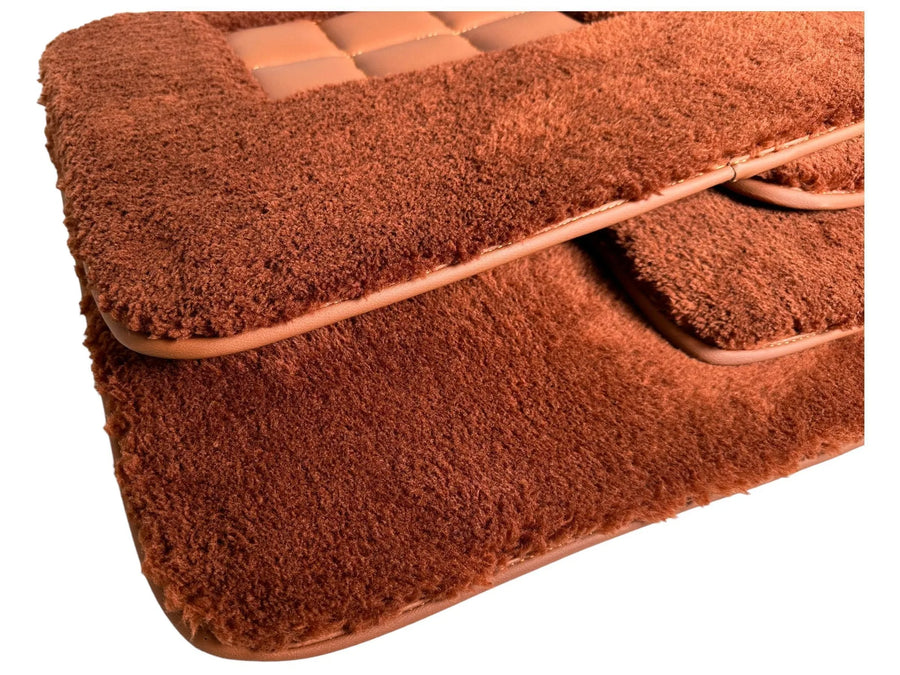 Brown Sheepskin Floor Mats For Rolls Royce Ghost Series II (2021-2024) ER56 Design Brand