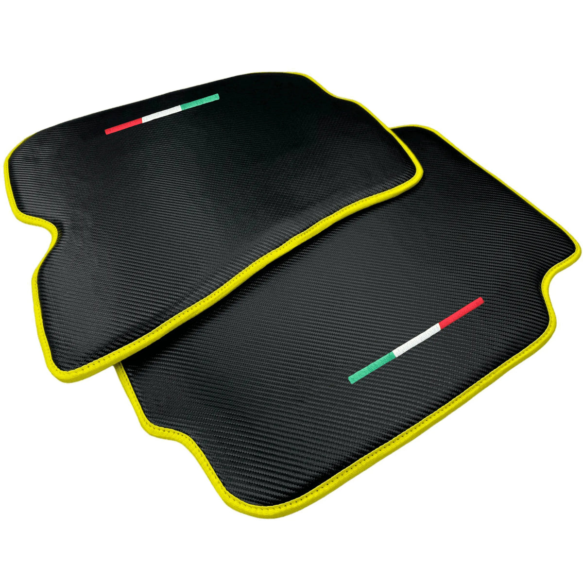 Carbon Fiber Floor Mats for Ferrari 812 GTS (2019-2023) | Yellow Trim