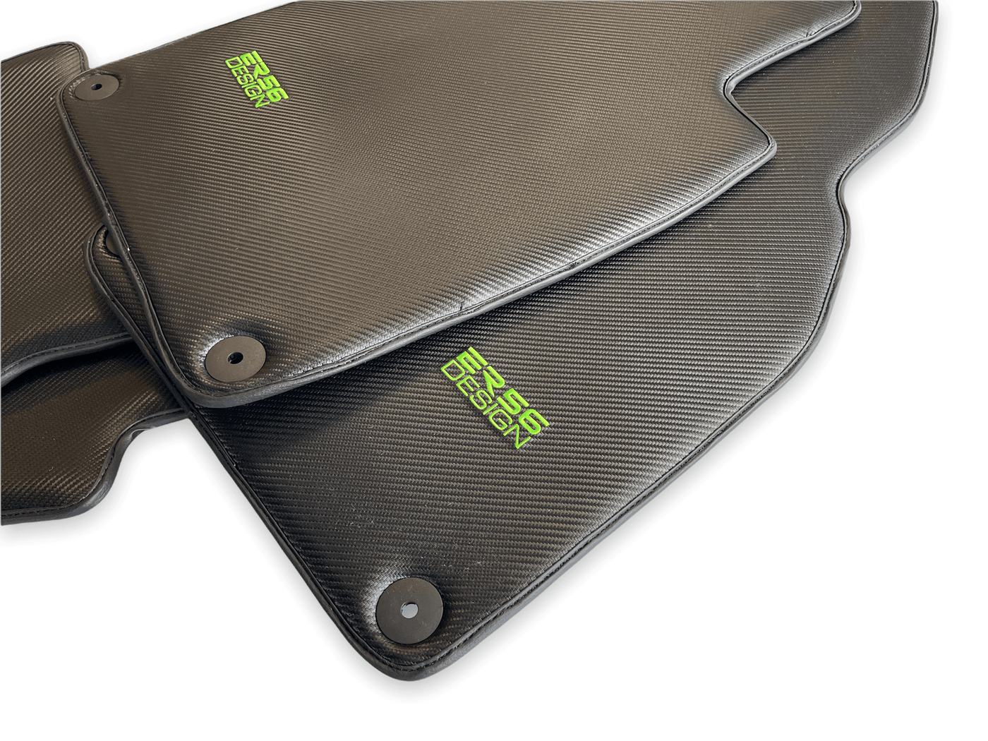 Carbon Fiber Floor Mats for Porsche Panamera (2017-2023) Green Sewing - AutoWin