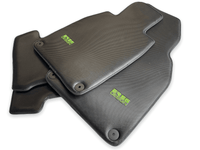 Carbon Fiber Floor Mats for Porsche Taycan (2019-2023) Green Sewing - AutoWin
