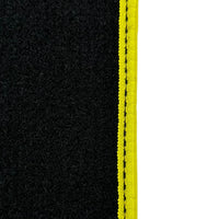Carbon Fiber Leather Floor Mats For Ferrari California T (2015-2018) with Yellow Trim - AutoWin