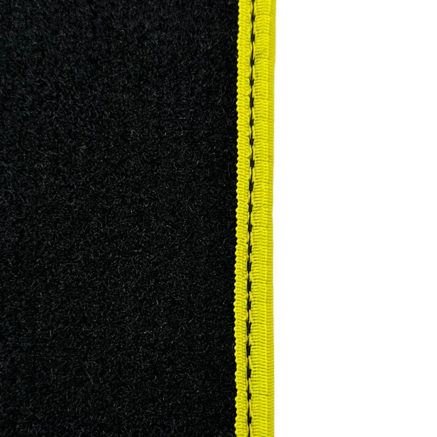 Carbon Fiber Leather Floor Mats For Ferrari California T (2015-2018) with Yellow Trim - AutoWin