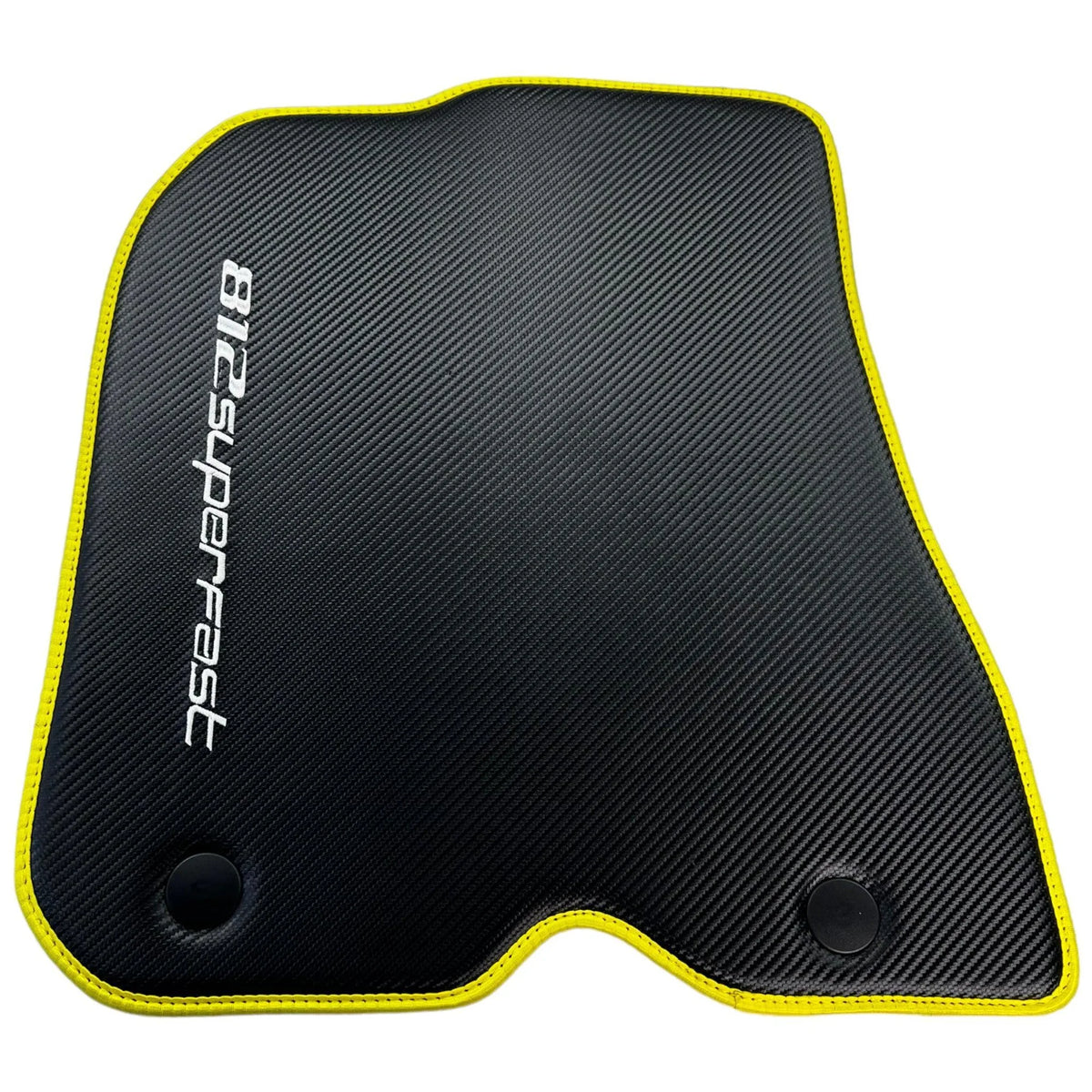 Carbon Floor Mats For Ferrari 812 Superfast (2018-2023) with Yellow Trim - AutoWin