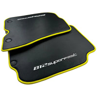 Carbon Floor Mats For Ferrari 812 Superfast (2018-2023) with Yellow Trim - AutoWin