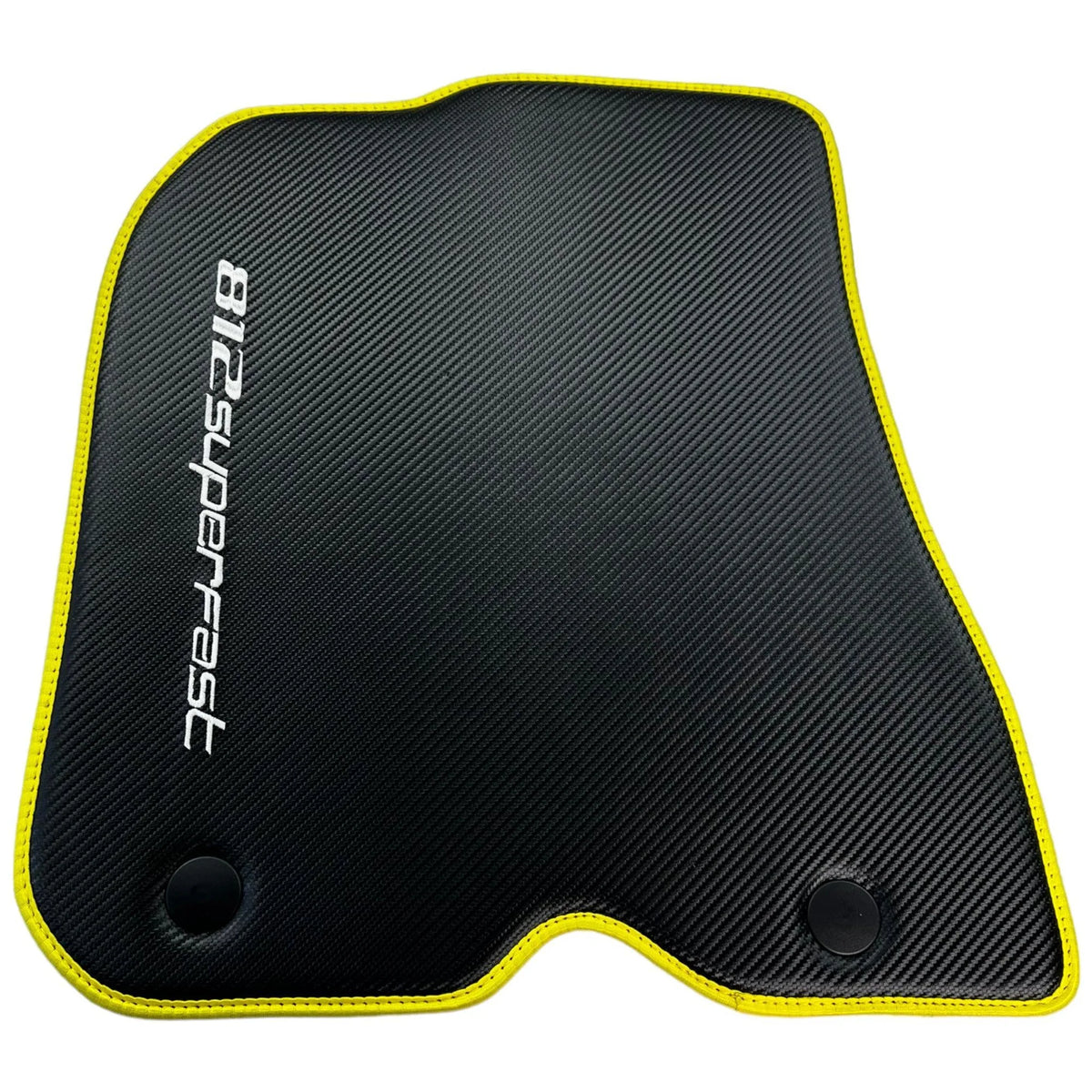 Carbon Floor Mats For Ferrari 812 Superfast (2018-2023) with Yellow Trim - AutoWin