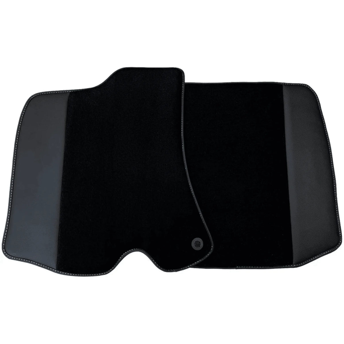 Custom Black Floor Mats for Ferrari Roma (2021-2027) with Leather - AutoWin