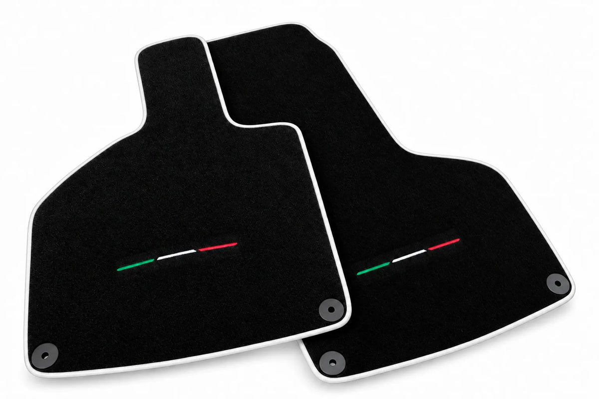 Custom Black Floor Mats for Lamborghini Huracan Sterrato (2023-2024) White trim
