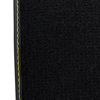 Customizable Black Leather Floor Mats for Lamborghini Aventador S | Yellow Stitching
