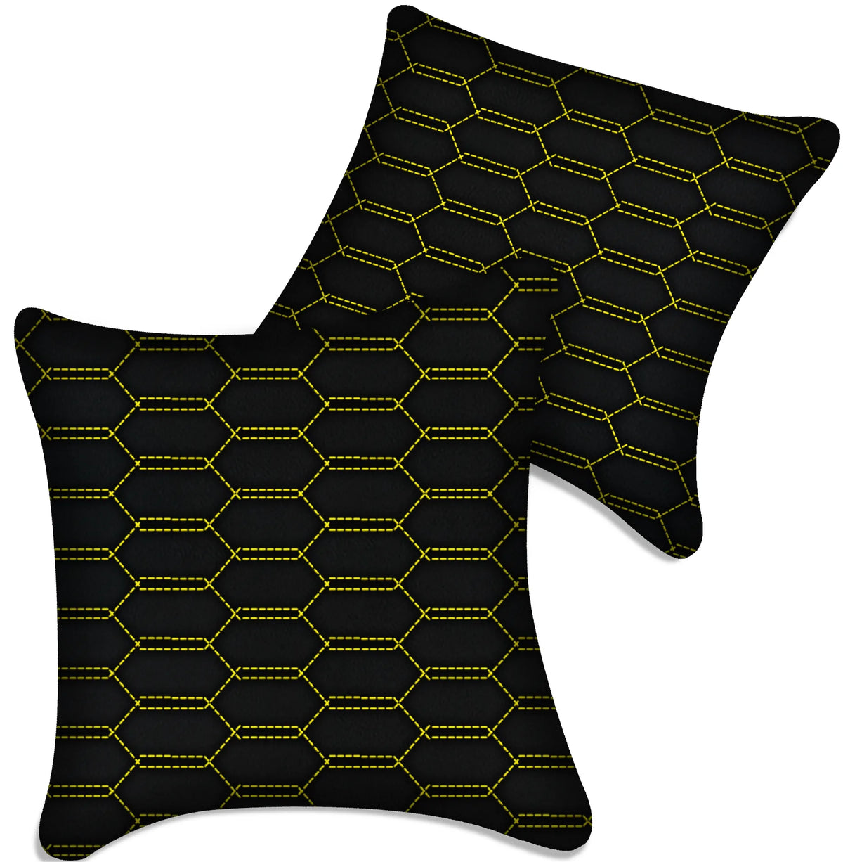 Customizable Black Leather Pillows Set of 2 for All Vehicles