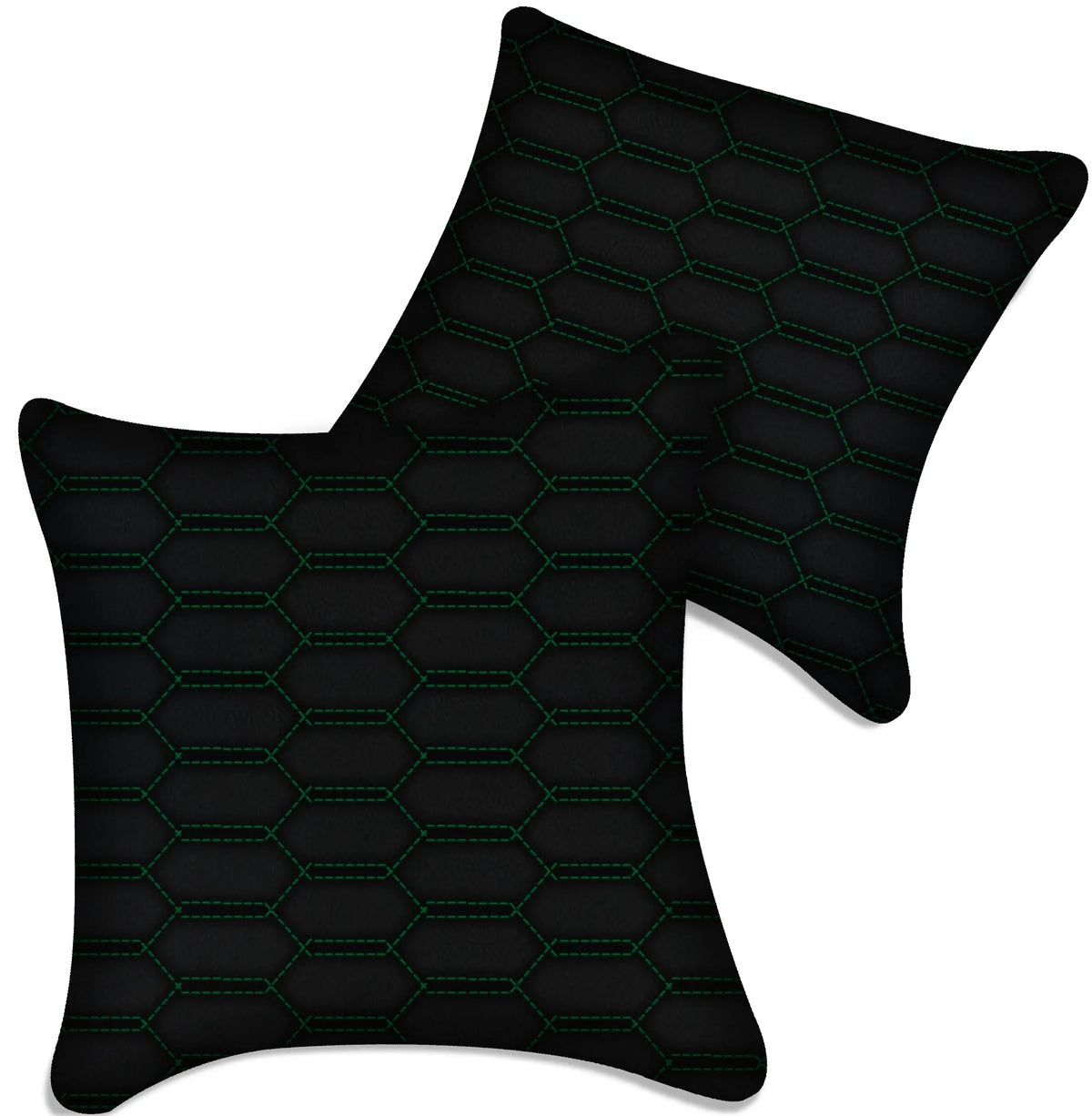 Customizable Black Leather Pillows Set of 2 for All Vehicles