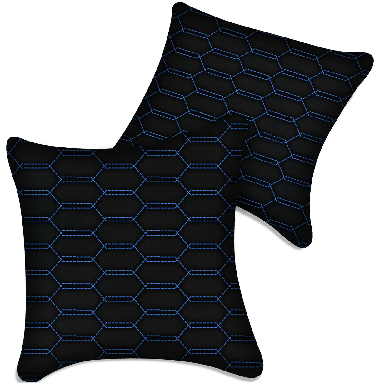 Customizable Black Leather Pillows Set of 2 for All Vehicles