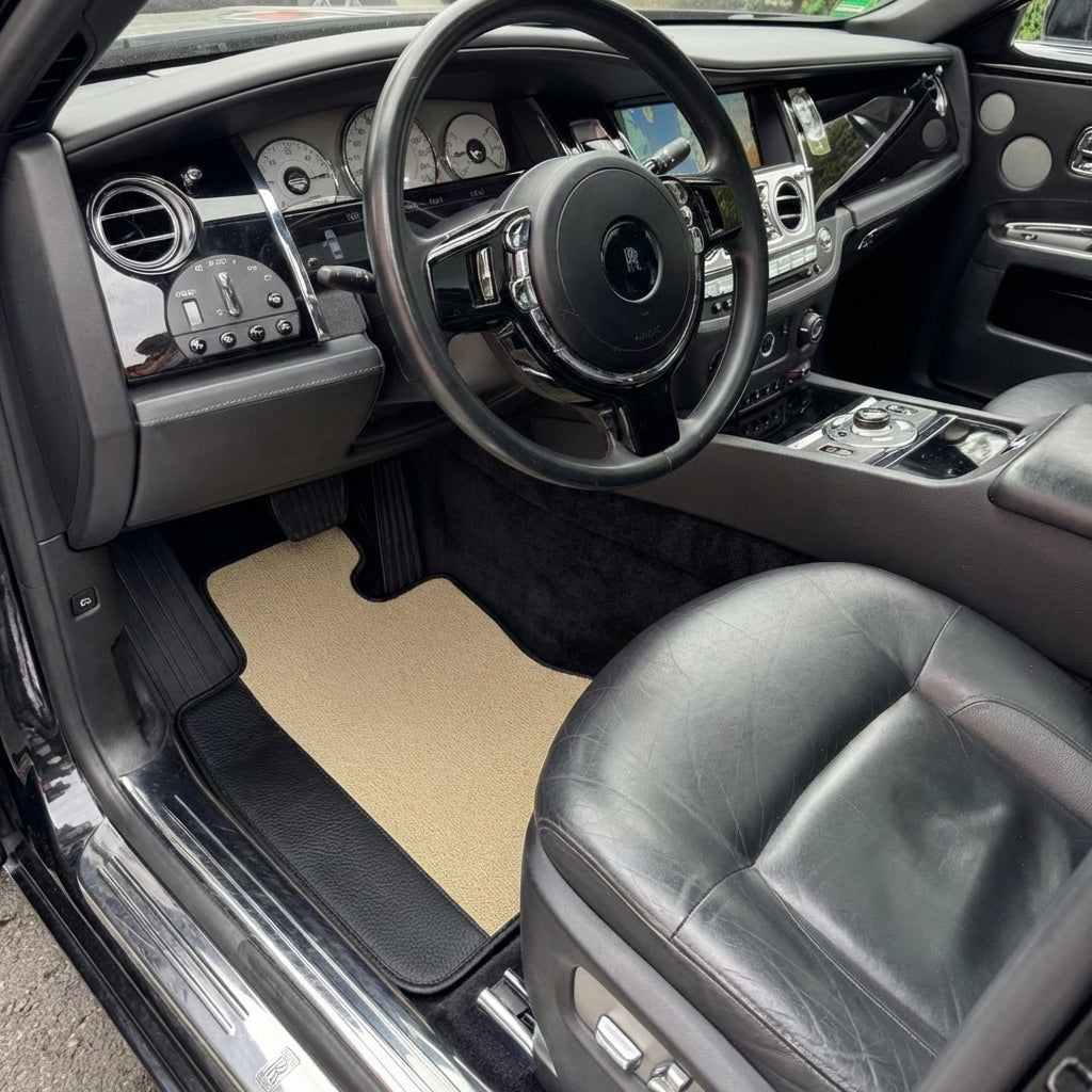 Customizable Floor Mats From Carpet With Leather for Rolls-Royce Ghost Series II (2021–2024)