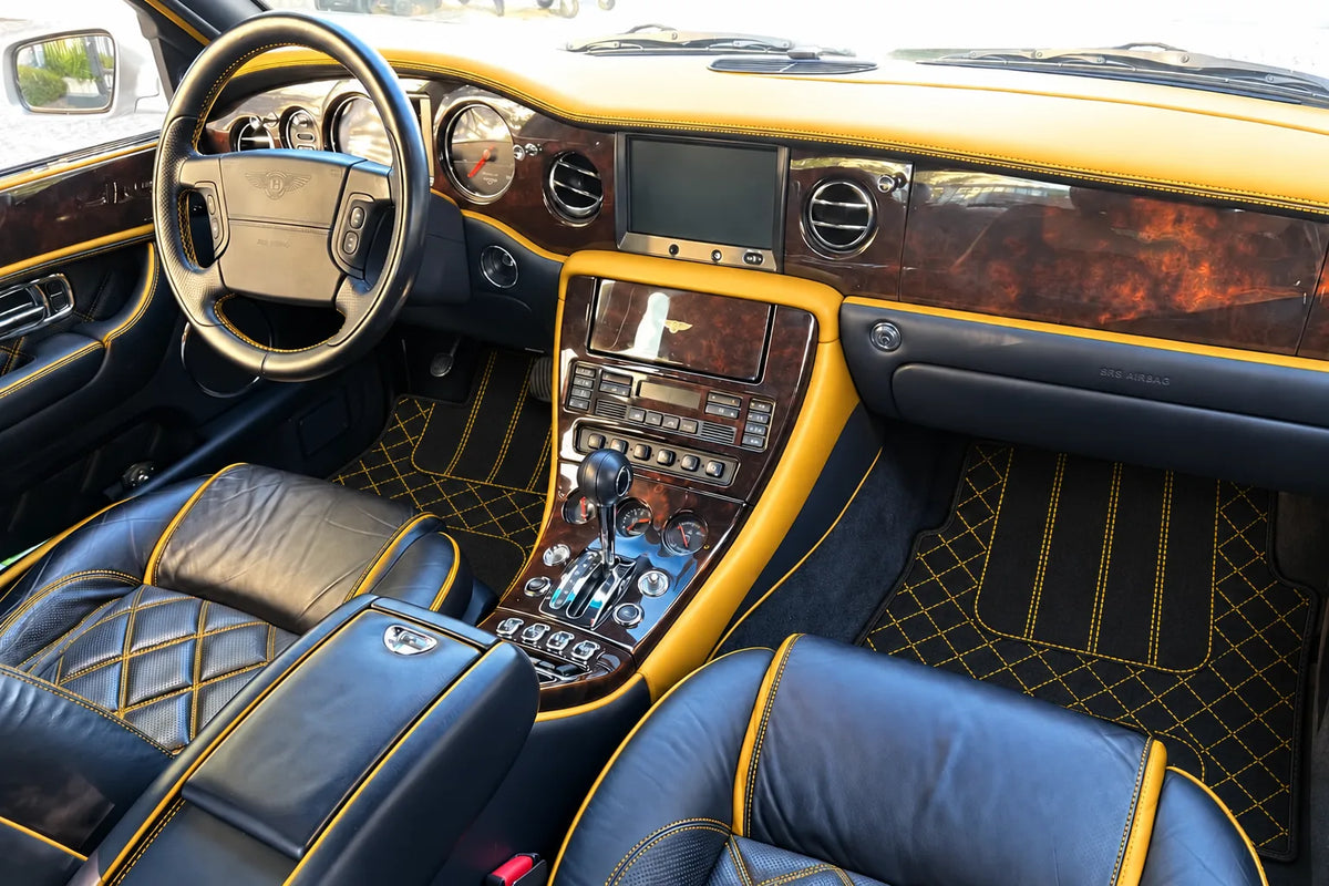 Customizable Leather Floor Mats with AW1 Pattern for Bentley Arnage T (1998-2009) inside the vehicle