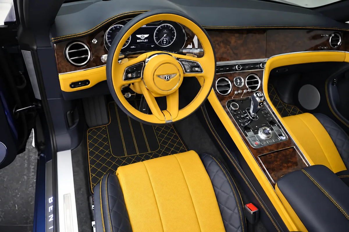 Customizable Leather Floor Mats with AW1 Pattern for Bentley Continental GTC (2018-2023) inside the vehicle