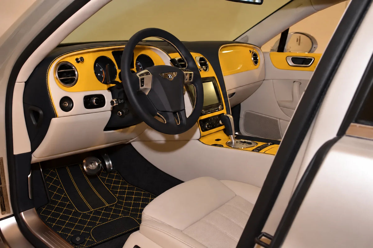 Customizable Leather Floor Mats with AW1 Pattern for Bentley Flying Spur (2005-2013) inside the vehicle