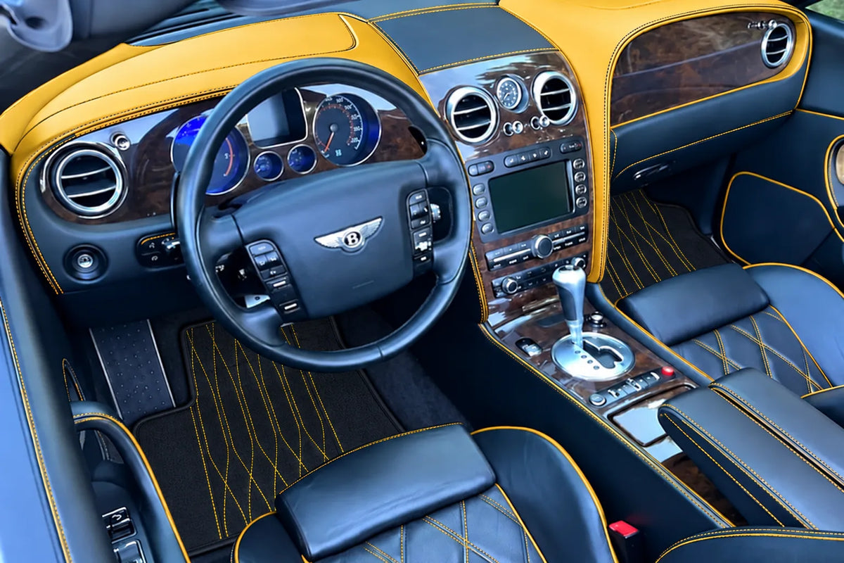 Customizable Leather Floor Mats with AW33 Pattern for Bentley Continental GTC (2006–2011) inside the vehicle