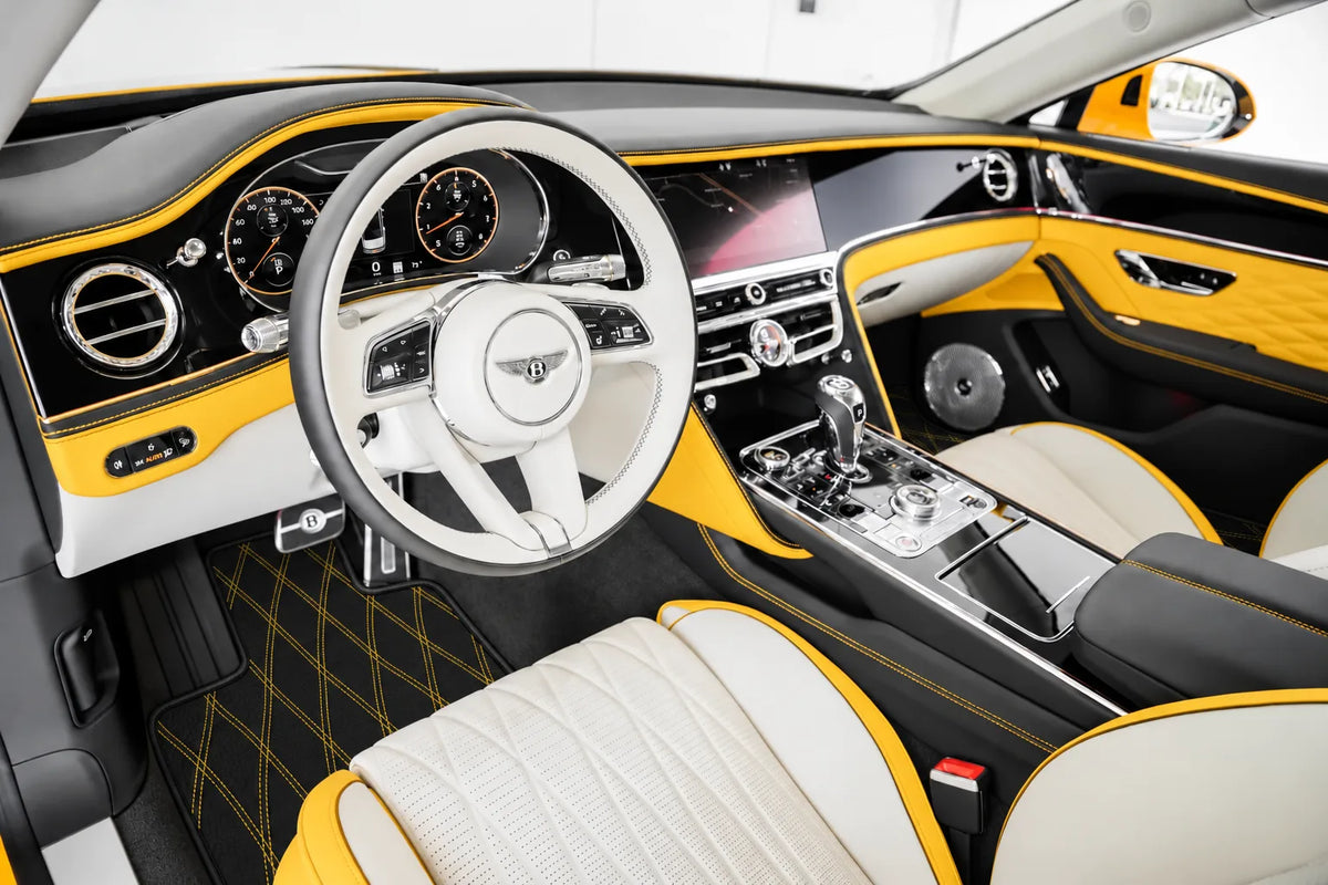 Customizable Leather Floor Mats with AW34 Pattern for Bentley Flying Spur (2019-2023) inside the vehicle