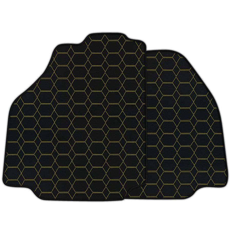 Customizable Leather Floor Mats with Hexagon Hex Pattern for Ferrari 488 Pista Spider (2019-2021)