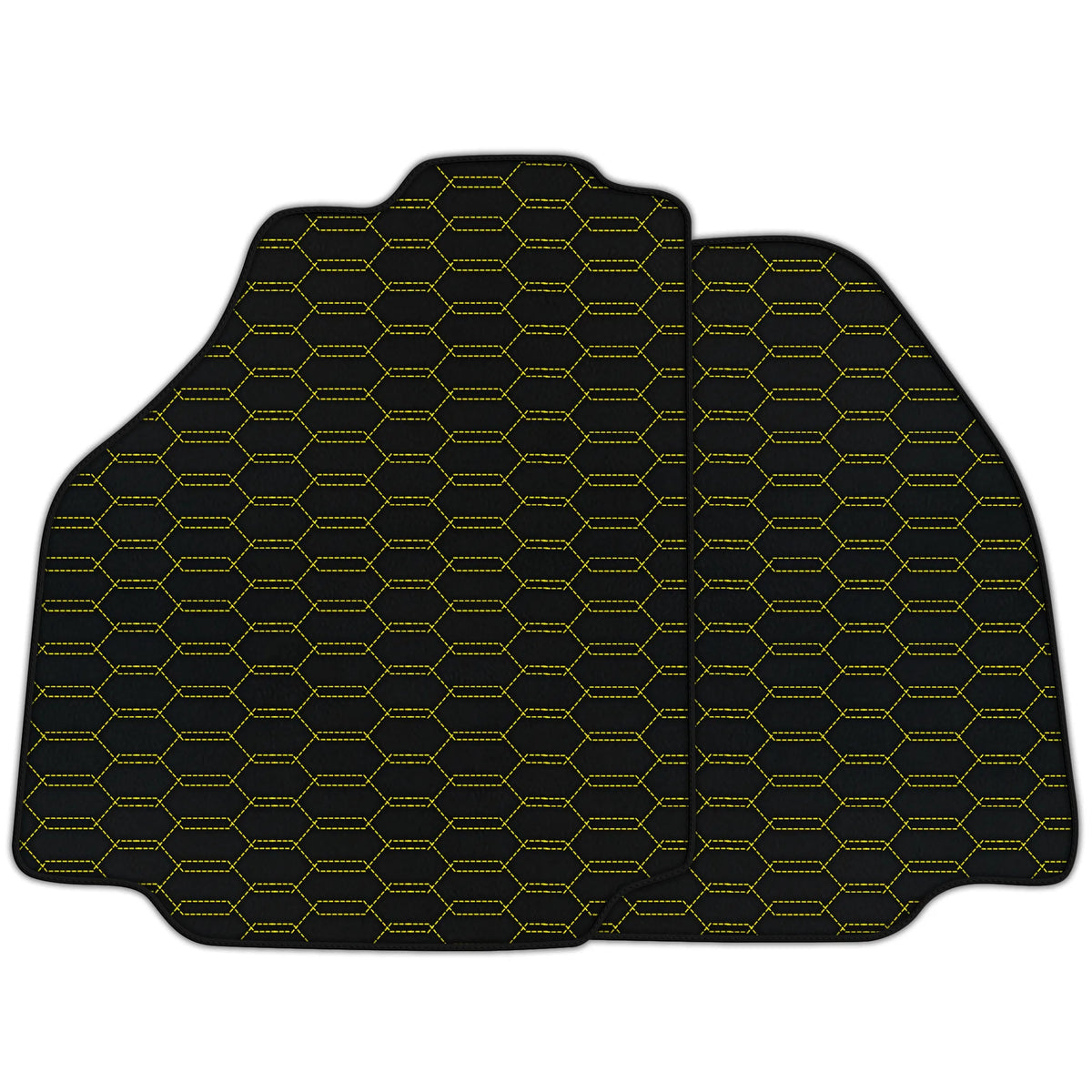 Customizable Leather Floor Mats with Interlaced Hex Pattern for Ferrari F8 (2019-2023)