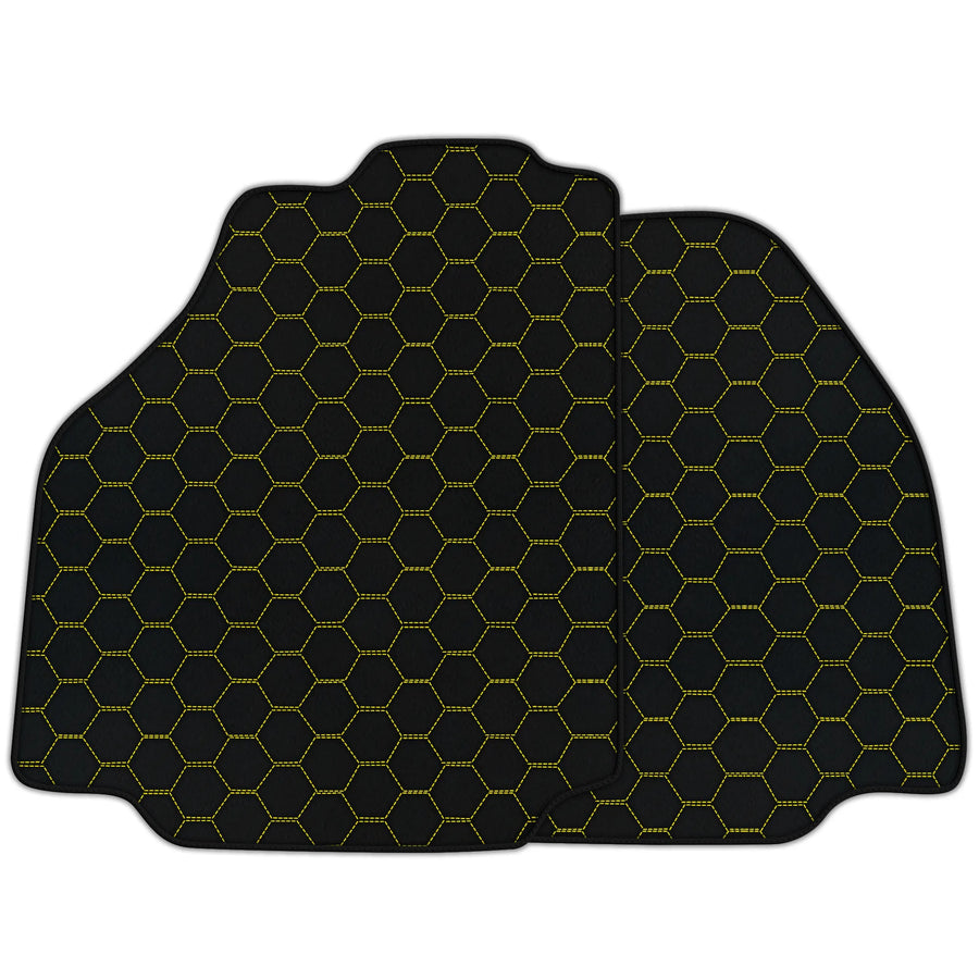 Customizable Leather Floor Mats with Symmetrical Hex Pattern for Ferrari 488 GTB (2016-2022)