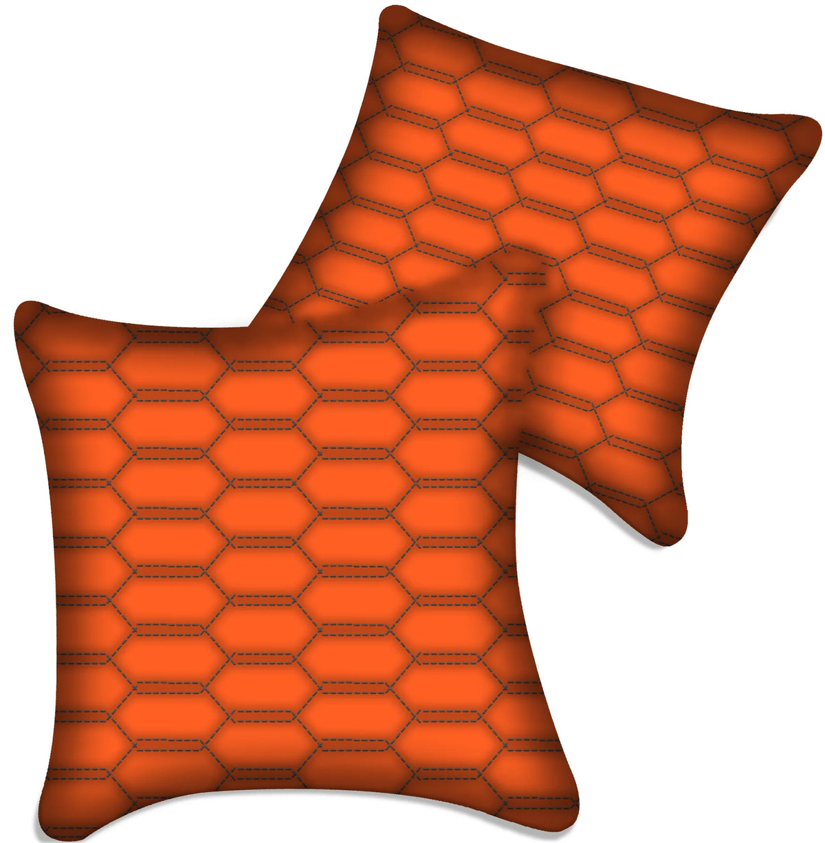 Customizable Orange Leather Pillows Set of 2 for All Vehicles