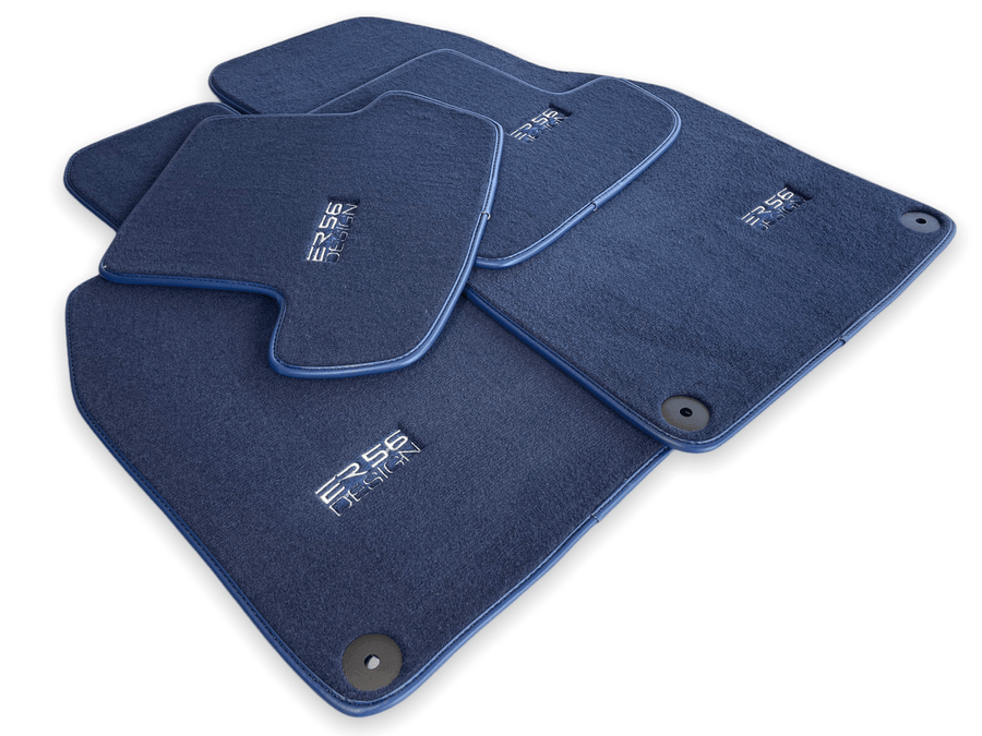 Dark Blue Floor Mats for Porsche Panamera (2017-2023) | ER56 Design - AutoWin