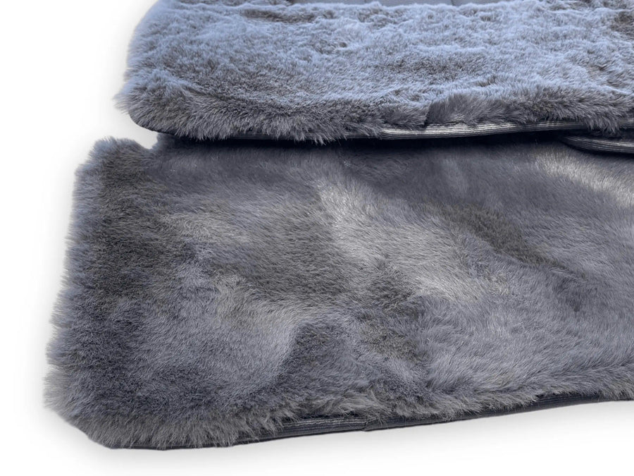 Dark Gray Sheepskin Floor Mats For Bentley Bentayga Design Brand - AutoWin
