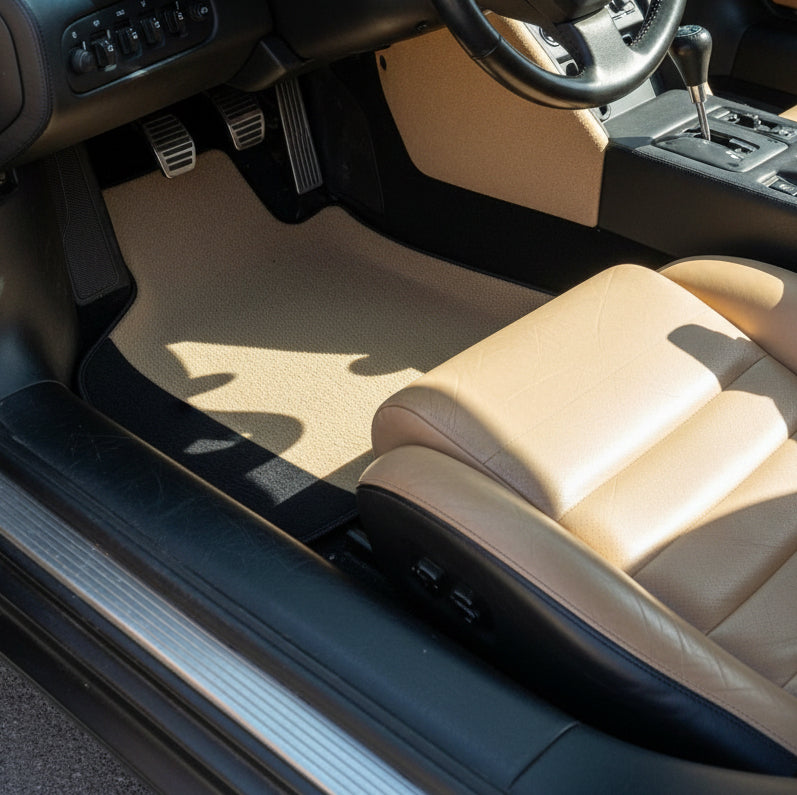ランボルギーニ ディアブロ（1990-2001）用、カーペットとレザーを組み合わせたカスタマイズ可能なフロアマット - AutoWin