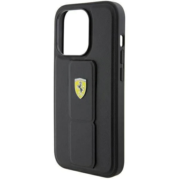 Ferrari Grip Stand Metal Logo Hardcase for iPhone 15 Pro 6.1" - AutoWin