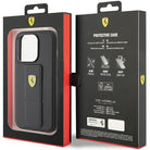 Ferrari Grip Stand Metal Logo Hardcase for iPhone 15 Pro 6.1" - AutoWin