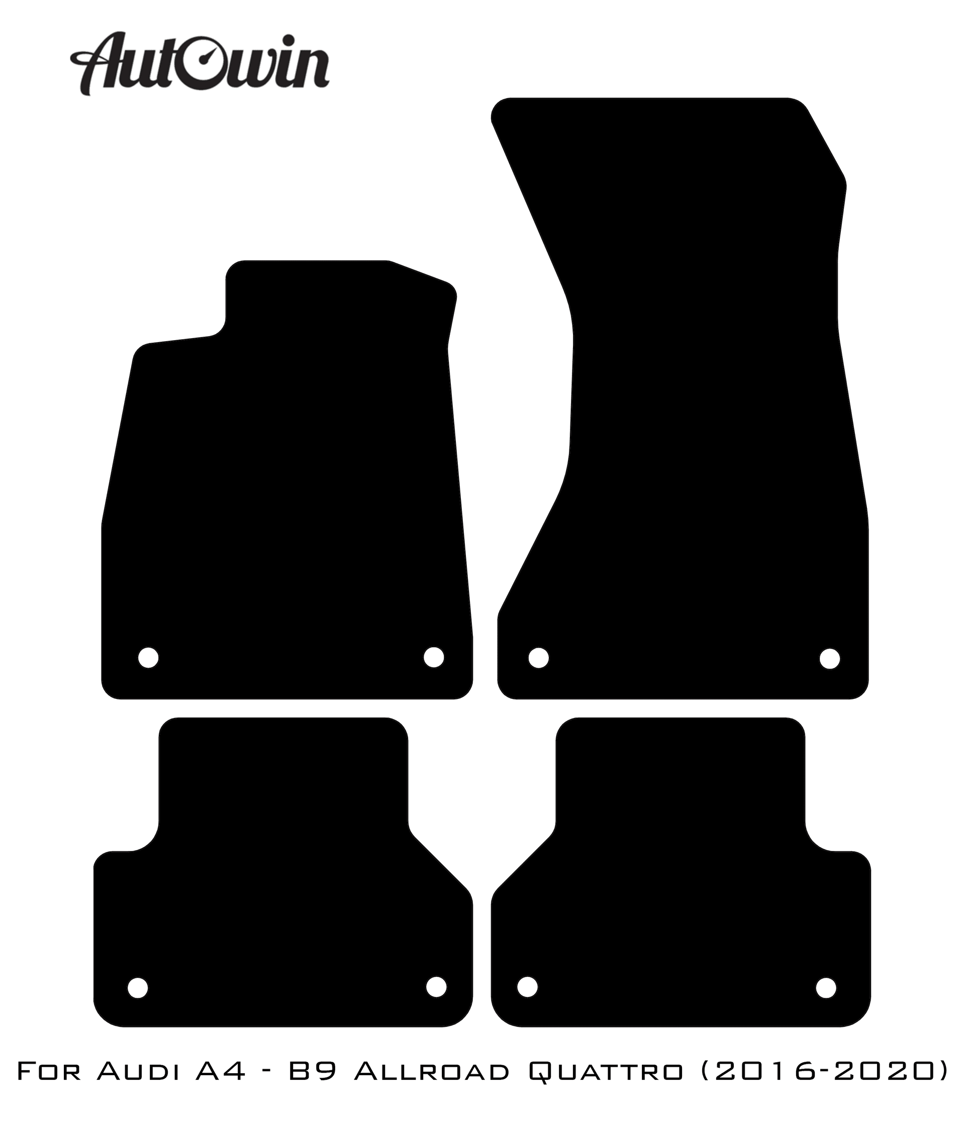 Floor Mats for Audi A4 - B9 Allroad Quattro (2016-2020) ER56 Design - AutoWin