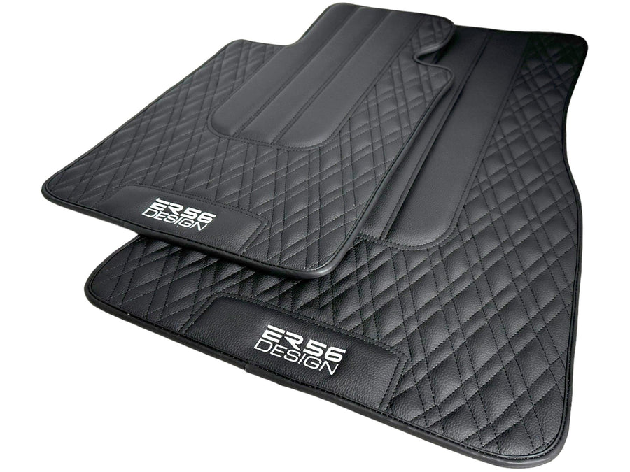 Floor Mats For BMW Gran Tourer F46 (2015-2022) 7 Seats Black Leather Er56 Design - AutoWin