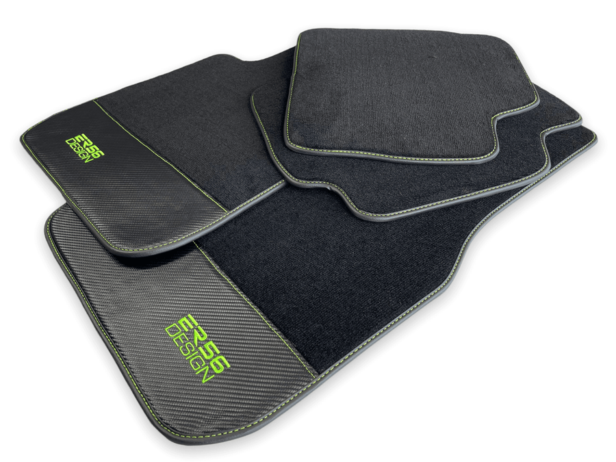 Floor Mats For BMW M5 G90 (2023-2026) Sedan Carbon Leather Er56 Design - AutoWin