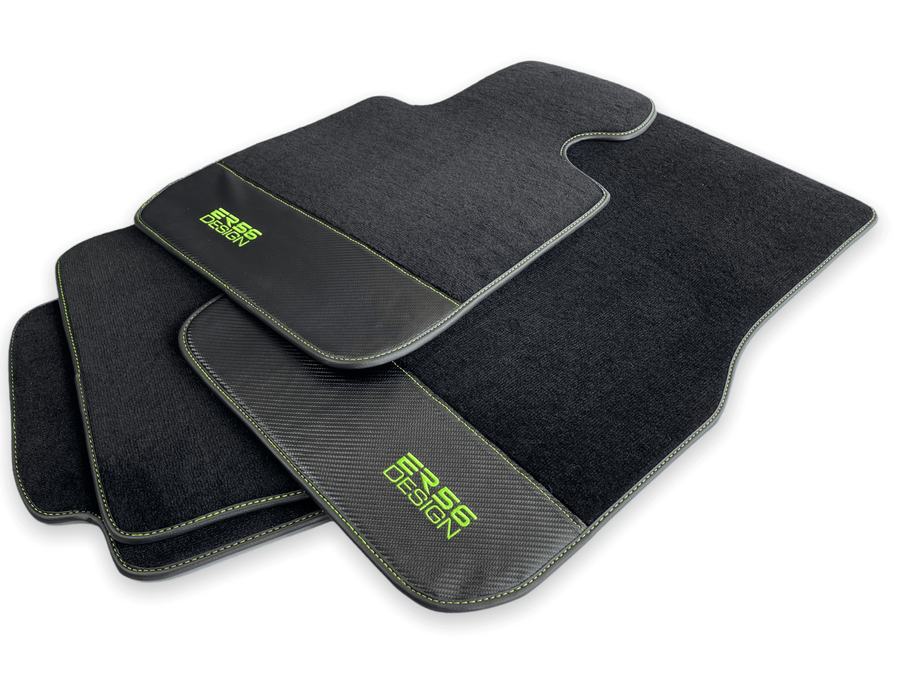 Floor Mats For BMW M5 G90 (2023-2026) Sedan Carbon Leather Er56 Design - AutoWin