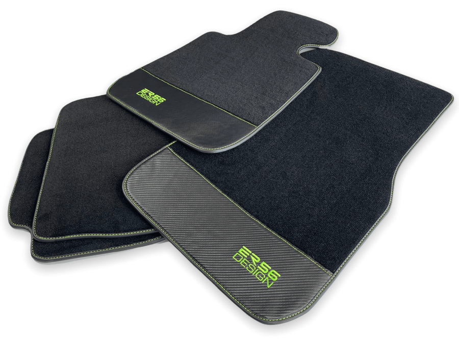 Floor Mats For BMW Gran Tourer F46 (2015-2022) 7 Seats Carbon Leather Er56 Design - AutoWin