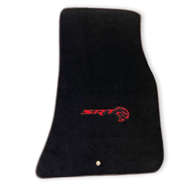 Floor Mats For Dodge Challenger Srt 2011-2021 With Emblem Tailored Black Carpets - AutoWin