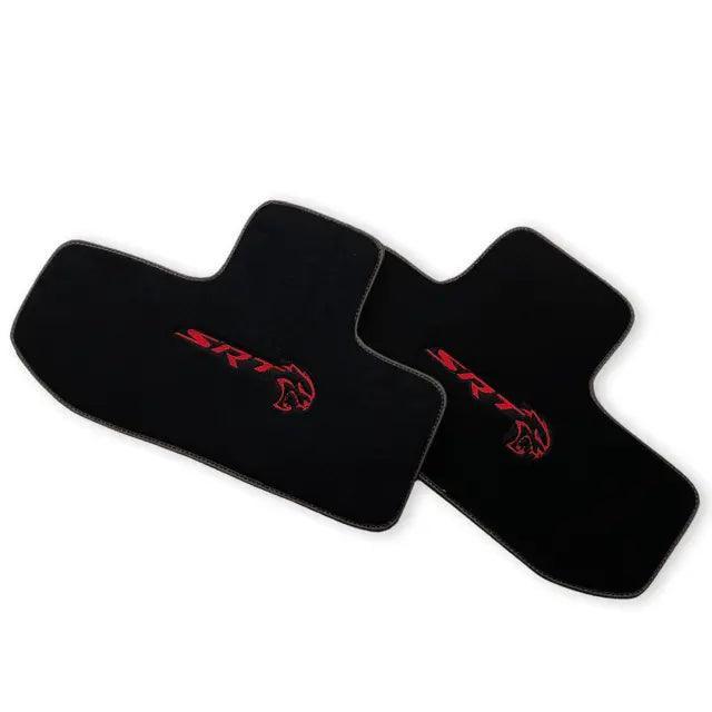 Floor Mats For Dodge Challenger Srt 2011-2021 With Emblem Tailored Black Carpets - AutoWin