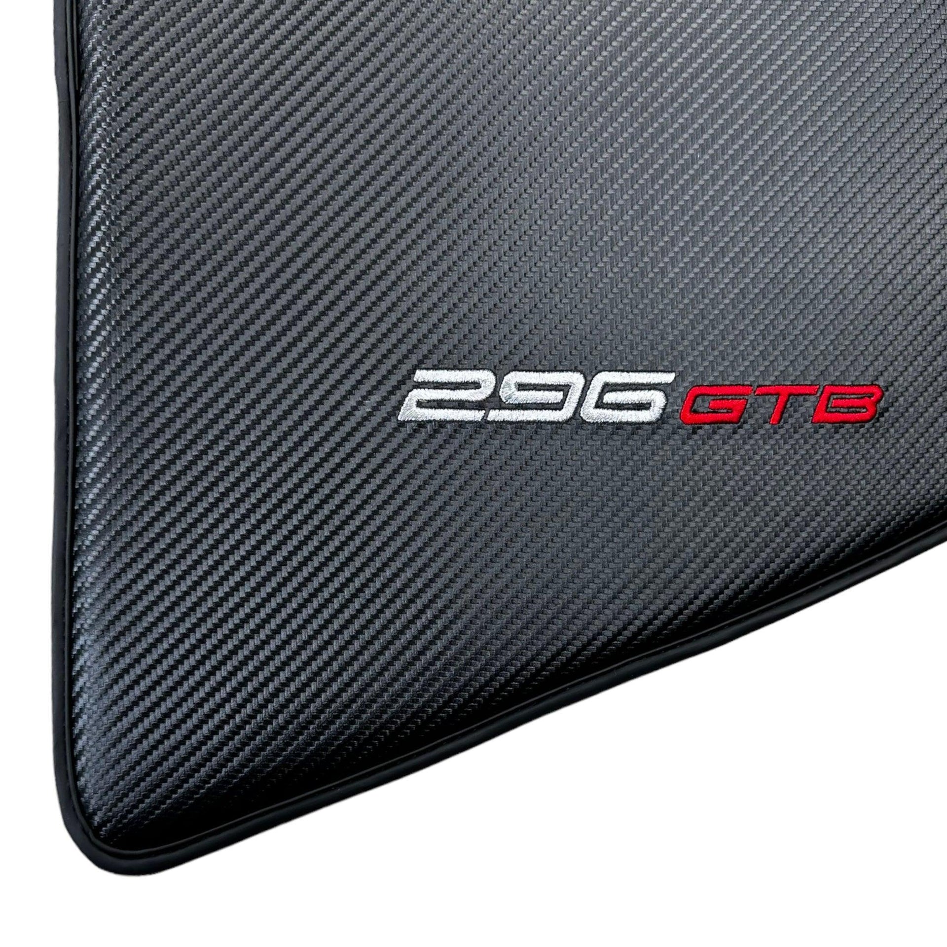 Floor Mats for Ferrari 296 GTB (2022-2024) Made From Carbon Fiber Leather - AutoWin