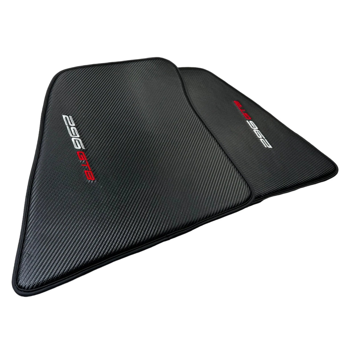 Floor Mats for Ferrari 296 GTB (2022-2027) Made From Carbon Fiber Leather - AutoWin