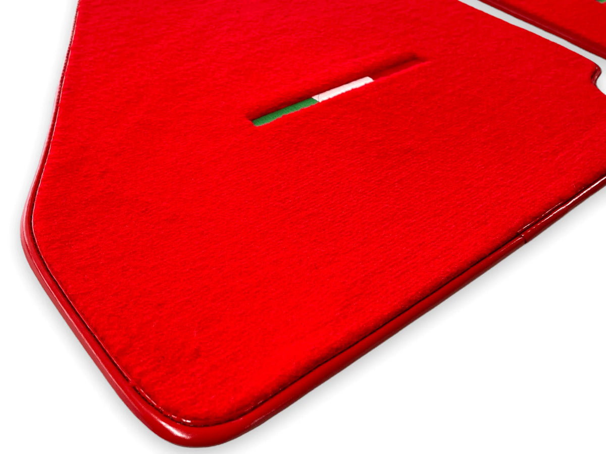 Floor Mats For Ferrari 328 GTB 1985-1989 Red Autowin Brand Italian Edition - AutoWin