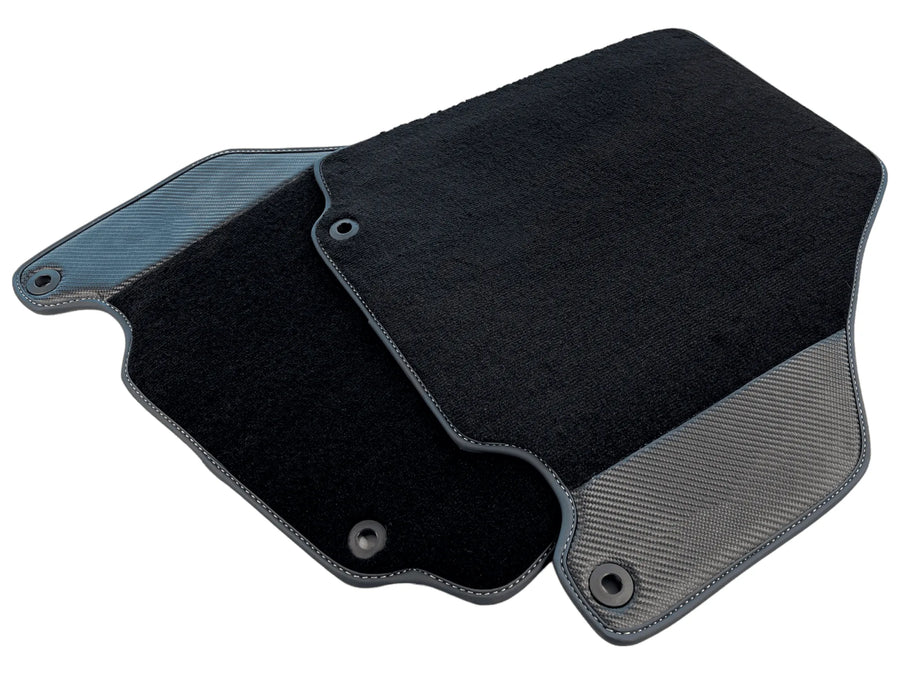 Autofußmatten für Ferrari 360 Modena 1999-2005 schwarz mit Carbonfaser-Leder - AutoWin