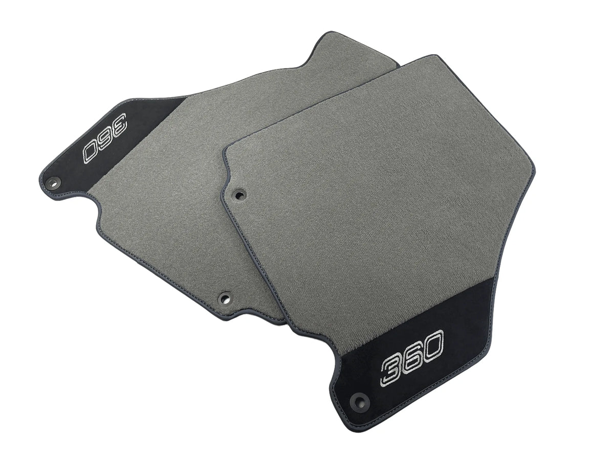 Floor Mats For Ferrari 360 Modena 1999-2005 Gray With Alcantara Leather - AutoWin